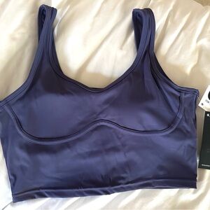 Gold Hinge cropped tank Navy